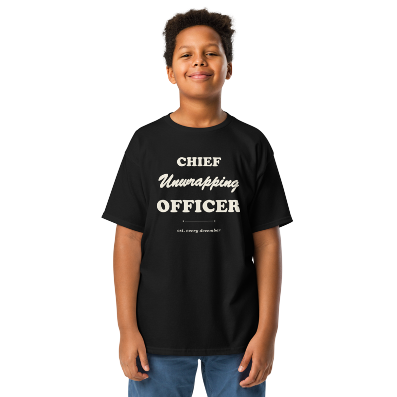 Chief Unwrapping Officer Christmas tee in Black - Mama Said So Tees