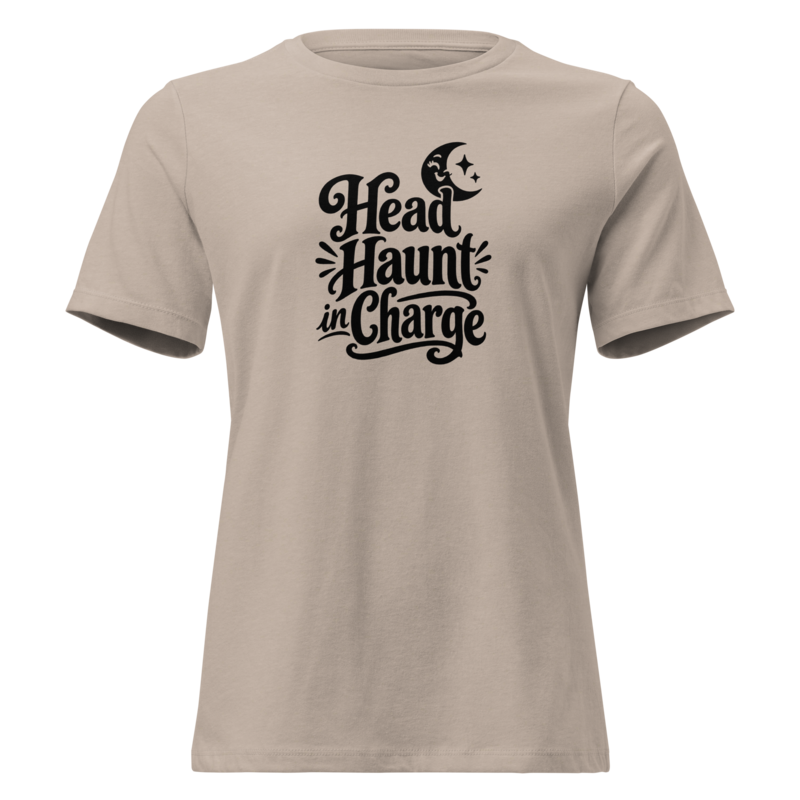 Head Haunt in Charge Halloween tee in Heather Stone - Mama Said So Tees