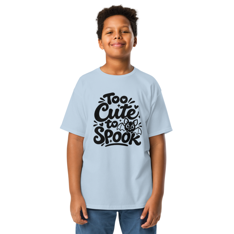 Too Cute to Spook Halloween tee in Light Blue - Mama Said So Tees