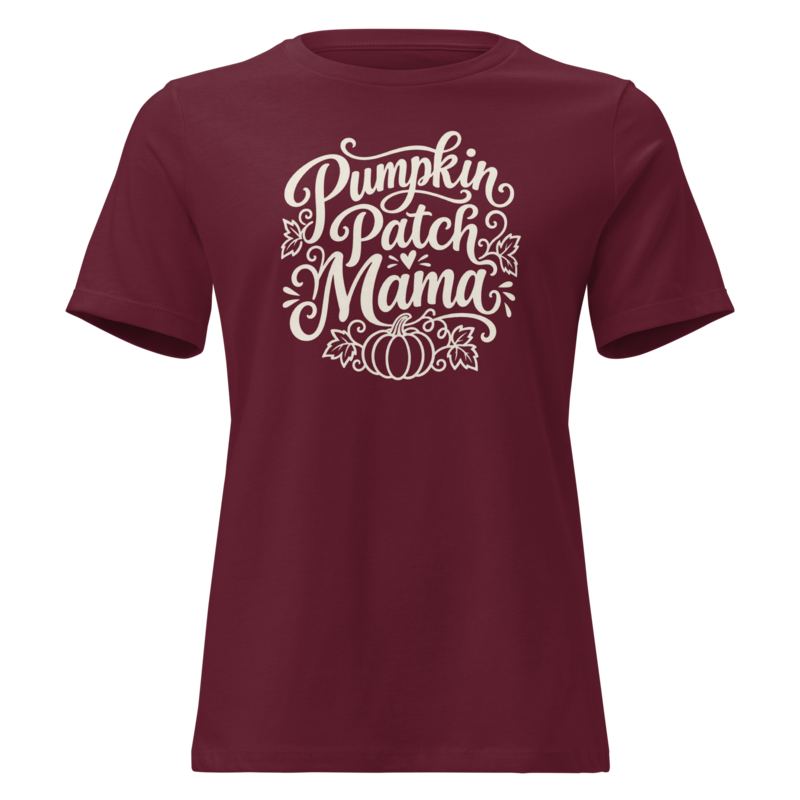 Pumpkin Patch Mama Halloween tee in Maroon - Mama Said So Tees