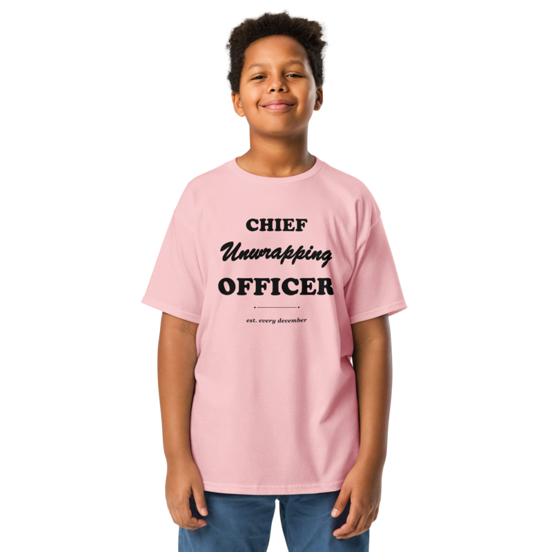 Chief Unwrapping Officer Christmas tee in Light Pink - Mama Said So Tees