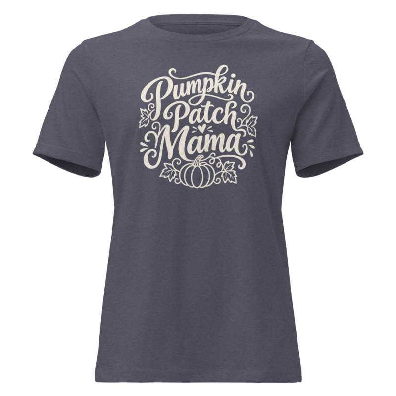 Pumpkin Patch Mama Halloween tee in Heather Navy - Mama Said So Tees