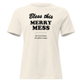 Bless This Merry Mess Christmas tee in Natural - Mama Said So Tees