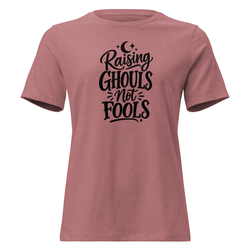 Raising Ghouls Not Fools Halloween tee in Heather Mauve - Mama Said So Tees
