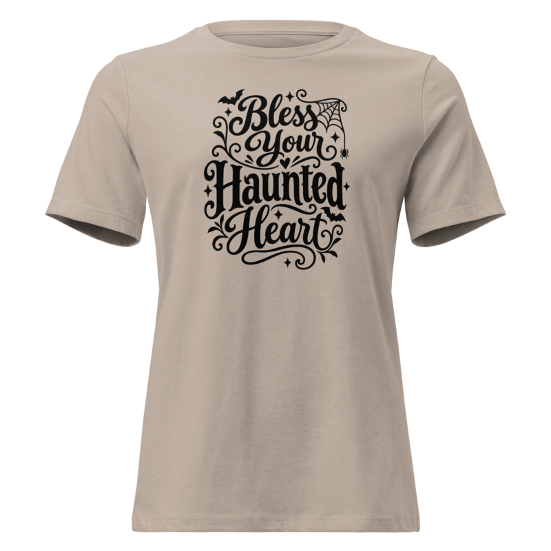 Bless Your Haunted Heart Halloween tee in Heather Stone - Mama Said So Tees