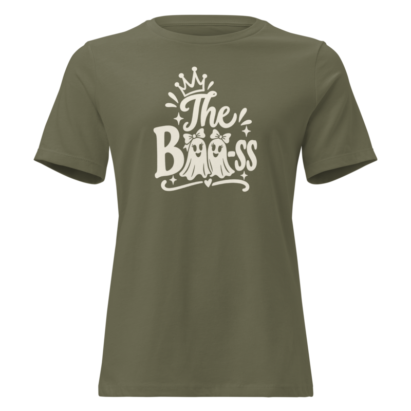 The Boo-ss Halloween tee in Military Green - Mama Said So Tees