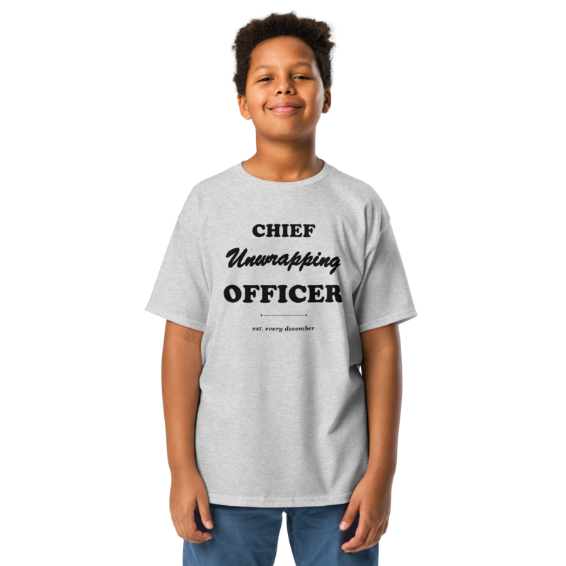 Chief Unwrapping Officer Christmas tee in Sport Grey - Mama Said So Tees