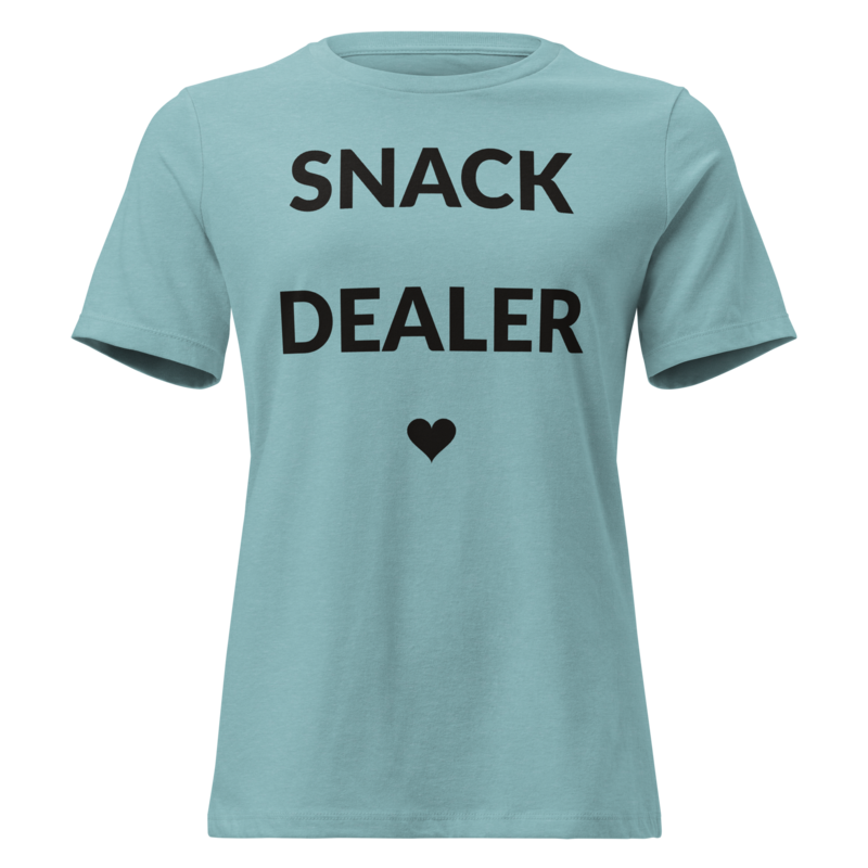 Snack Dealer Mom Shirt in Heather Blue Lagoon - Mama Said So Tees