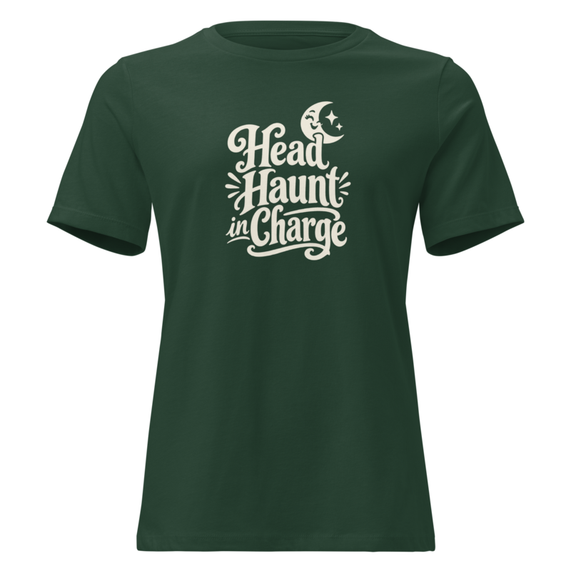 Head Haunt in Charge Halloween tee in Forest Green - Mama Said So Tees