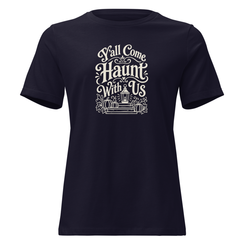Y'all Come Haunt With Us Halloween tee in Navy - Mama Said So Tees