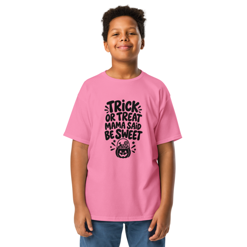 Trick or Treat, Mama Said Be Sweet Halloween tee in Azalea - Mama Said So Tees