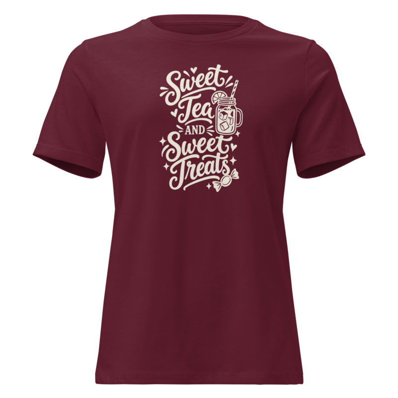 Sweet Tea and Sweet Treats Halloween tee in Maroon - Mama Said So Tees