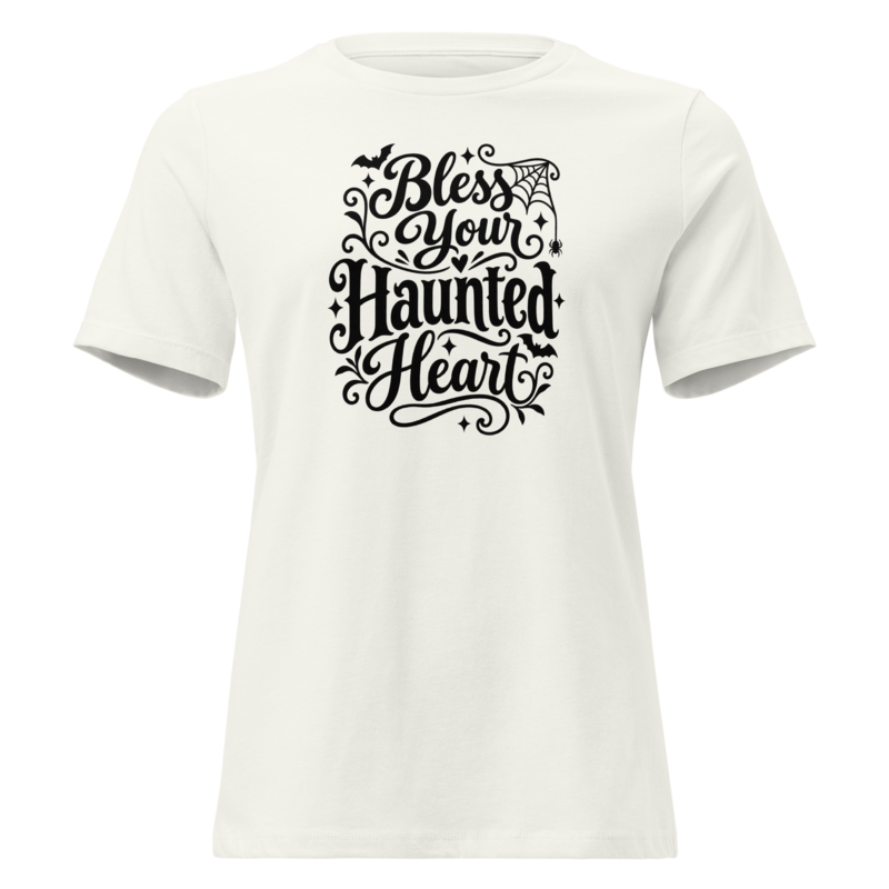 Bless Your Haunted Heart Halloween tee in Vintage White - Mama Said So Tees