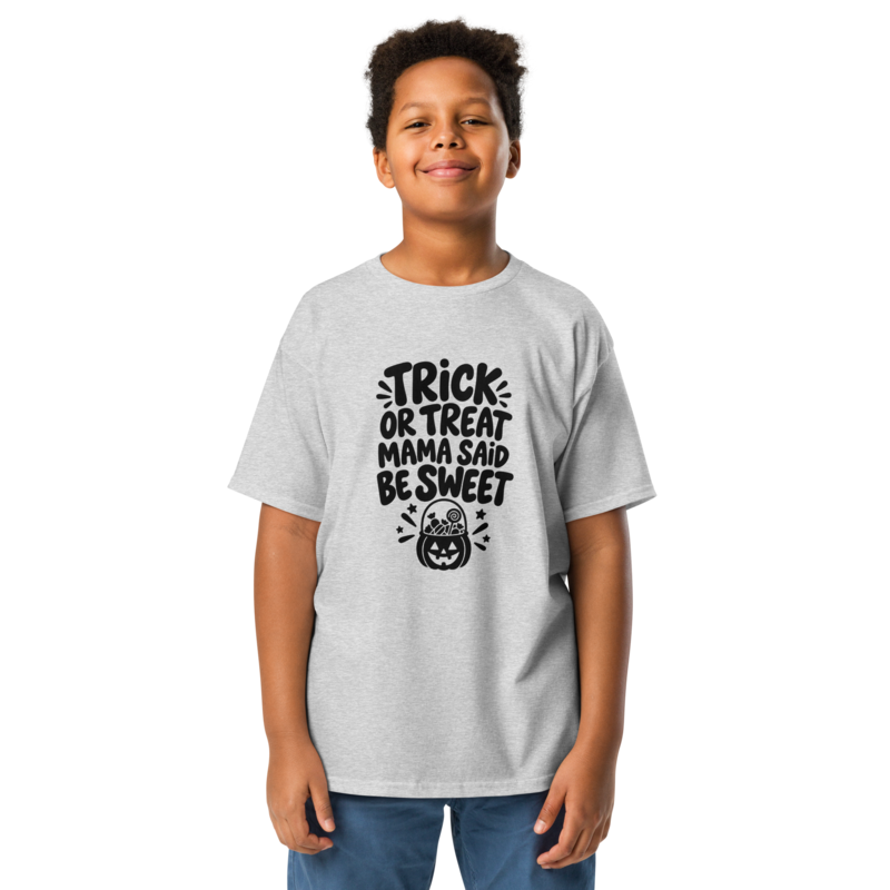 Trick or Treat, Mama Said Be Sweet Halloween tee in Sport Grey - Mama Said So Tees