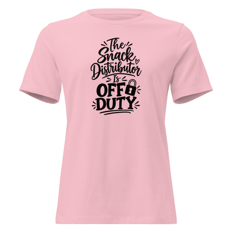 The Snack Distributor Is Off Duty Halloween tee in Pink - Mama Said So Tees