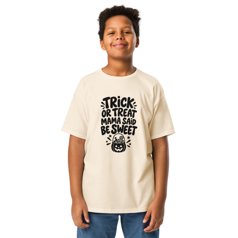 Trick or Treat, Mama Said Be Sweet Halloween tee in Natural - Mama Said So Tees