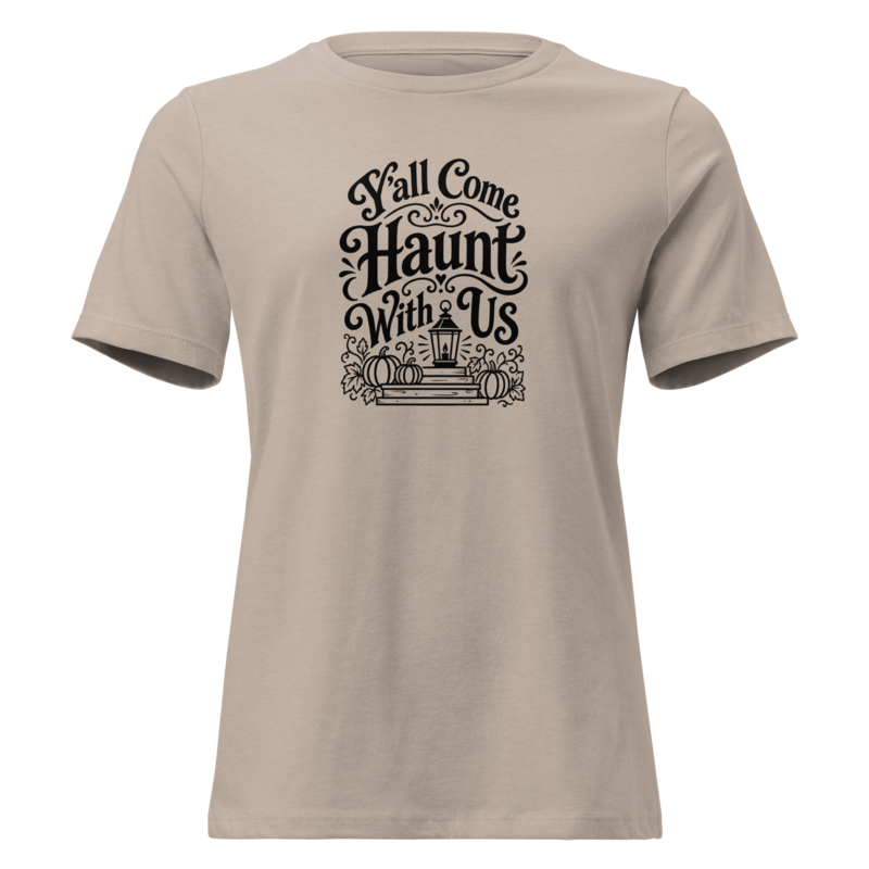 Y'all Come Haunt With Us Halloween tee in Heather Stone - Mama Said So Tees