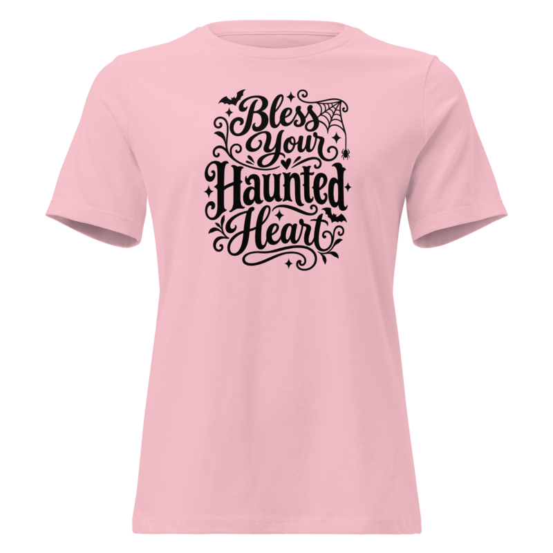 Bless Your Haunted Heart Halloween tee in Pink - Mama Said So Tees