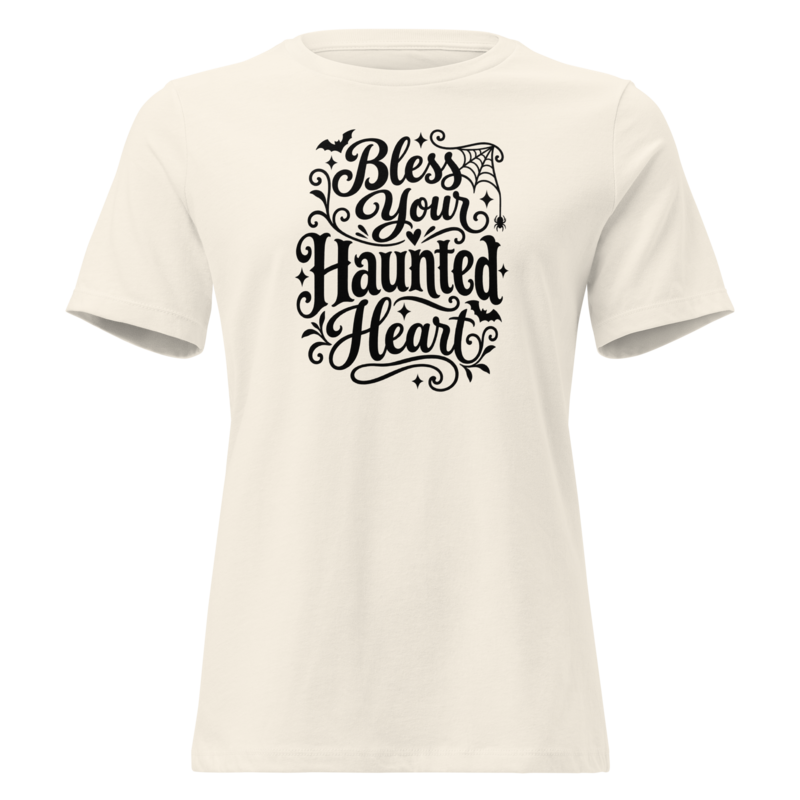 Bless Your Haunted Heart Halloween tee in Natural - Mama Said So Tees