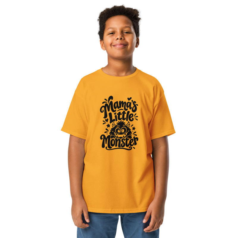 Mama's Little Monster Halloween tee in Gold - Mama Said So Tees