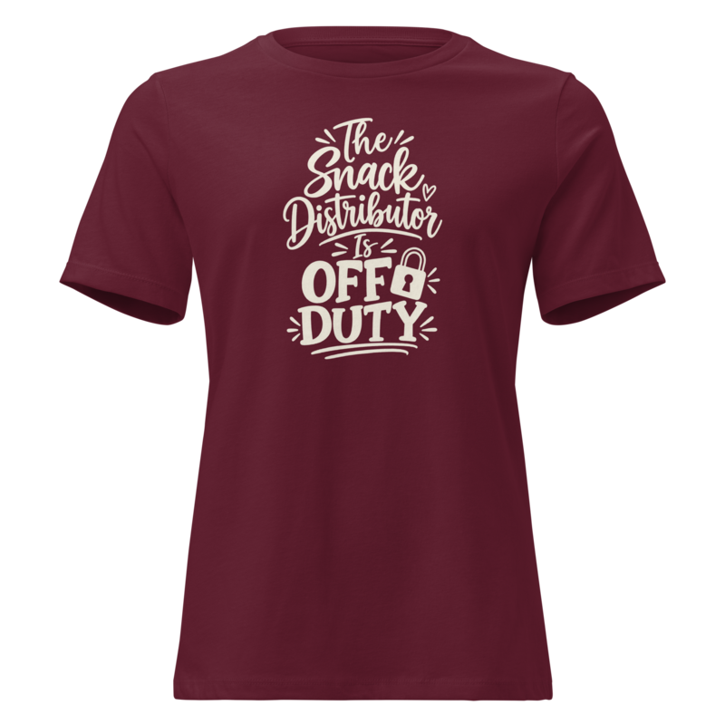 The Snack Distributor Is Off Duty Halloween tee in Maroon - Mama Said So Tees