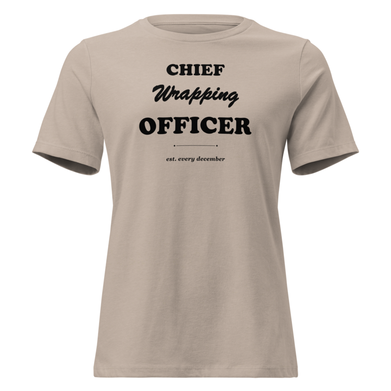 Chief Wrapping Officer Christmas tee in Heather Stone - Mama Said So Tees
