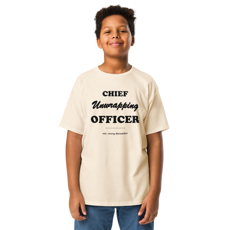 Chief Unwrapping Officer Christmas tee in Natural - Mama Said So Tees