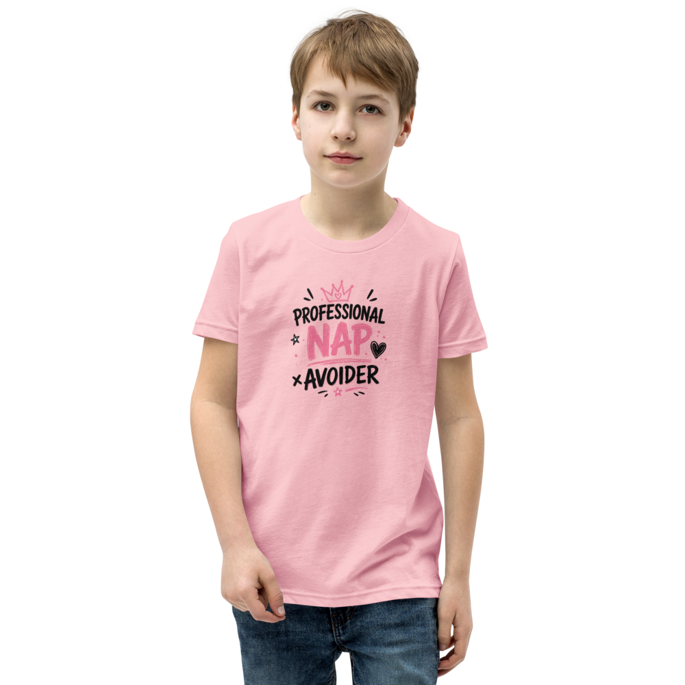 7eb8a833e517080fe82c1ec9eae624b6 Pink youth staple tee pink front 6a6aa134033c2