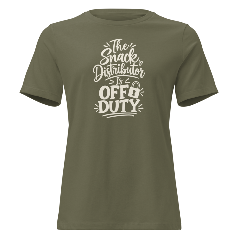 The Snack Distributor Is Off Duty Halloween tee in Military Green - Mama Said So Tees