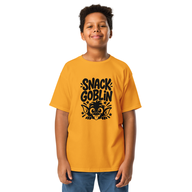 Snack Goblin Halloween tee in Gold - Mama Said So Tees