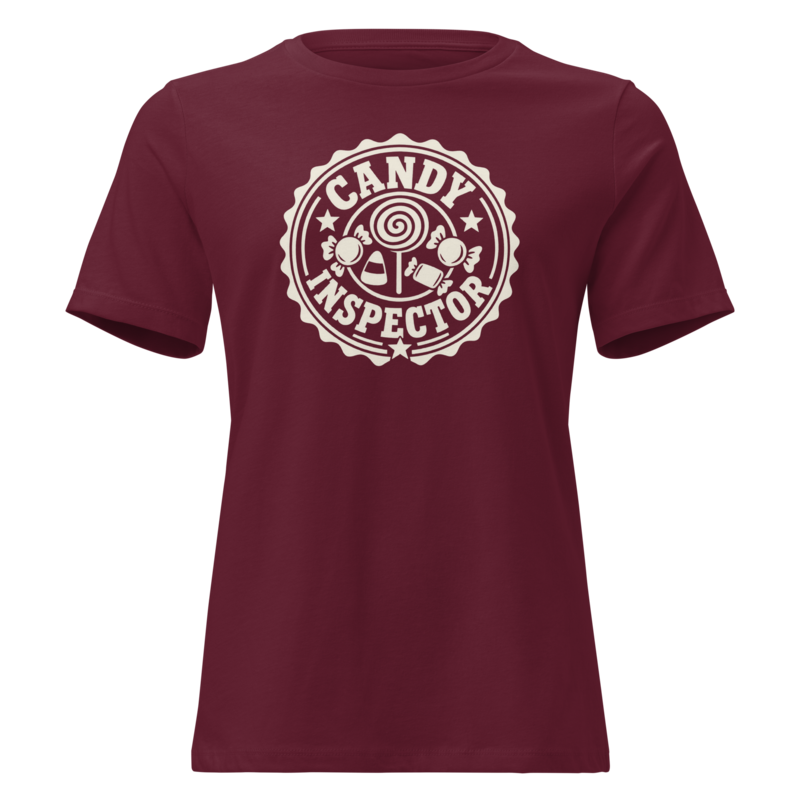 Candy Inspector Halloween tee in Maroon - Mama Said So Tees