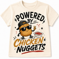 Powered by Chicken Nuggets kids t-shirt with nugget graphic