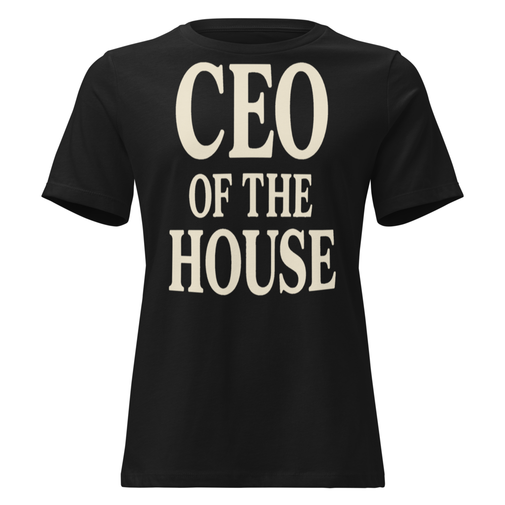 MST CEO MOM Black womens relaxed t shirt black front 6a6aa27387cb9