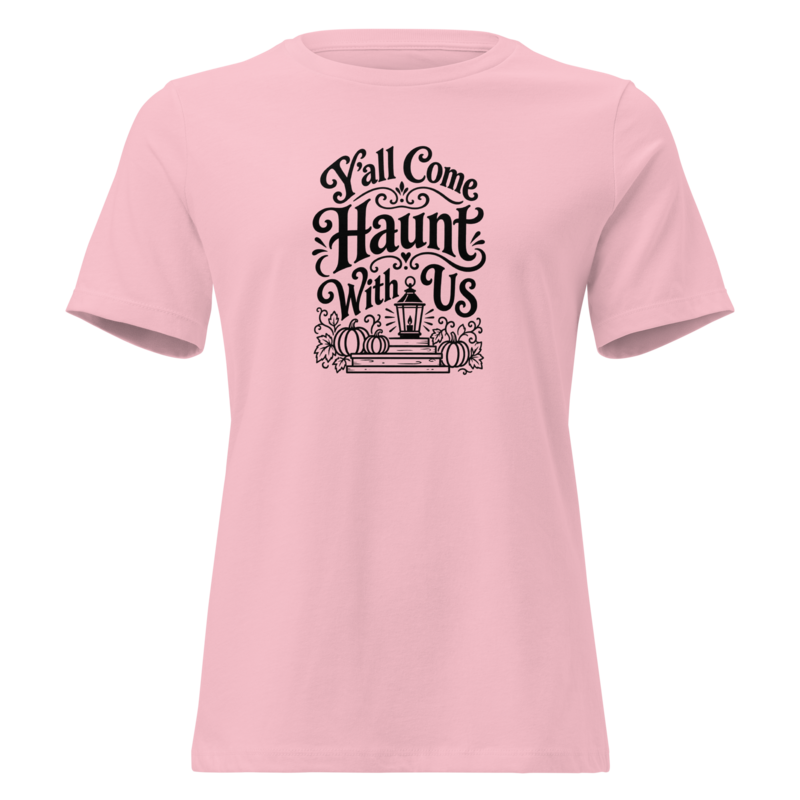 Y'all Come Haunt With Us Halloween tee in Pink - Mama Said So Tees