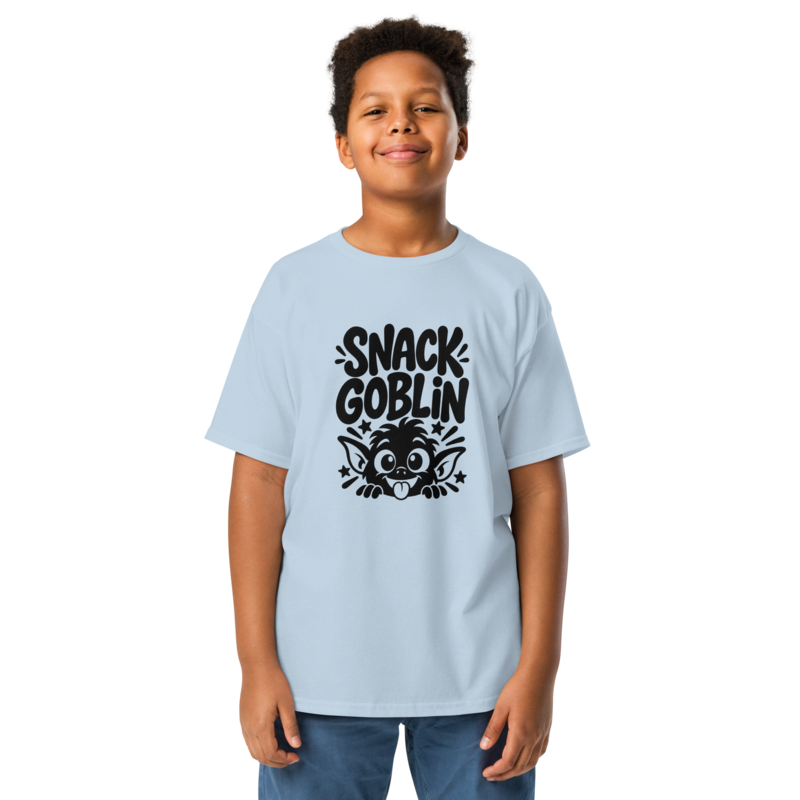 Snack Goblin Halloween tee in Light Blue - Mama Said So Tees
