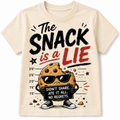 The Snack is a LIE kids t-shirt with funny snack graphic