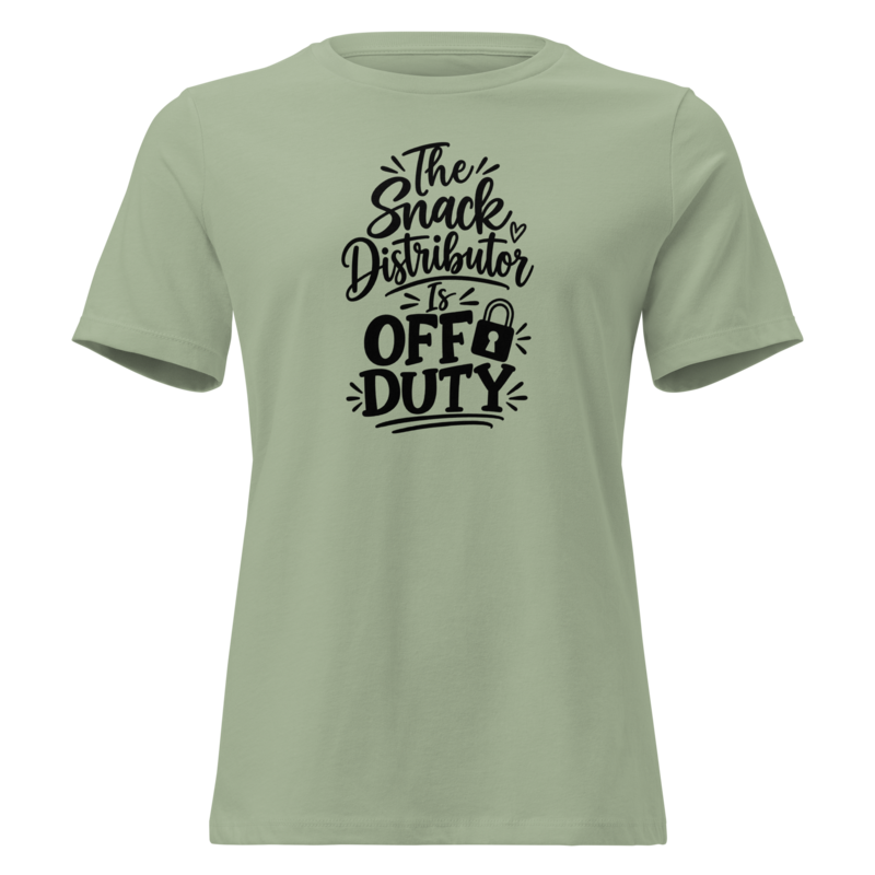 The Snack Distributor Is Off Duty Halloween tee in Sage - Mama Said So Tees