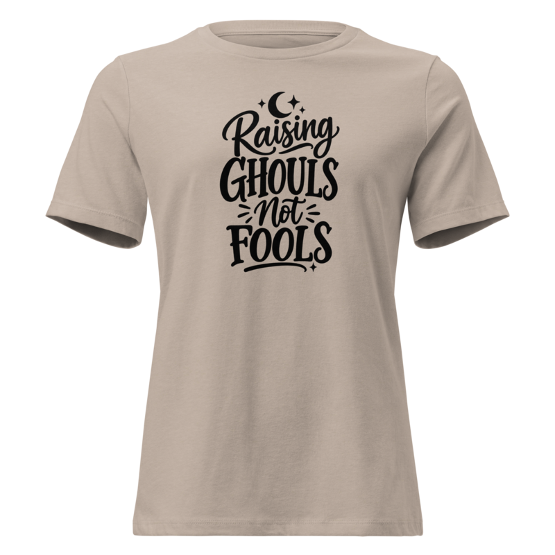 Raising Ghouls Not Fools Halloween tee in Heather Stone - Mama Said So Tees