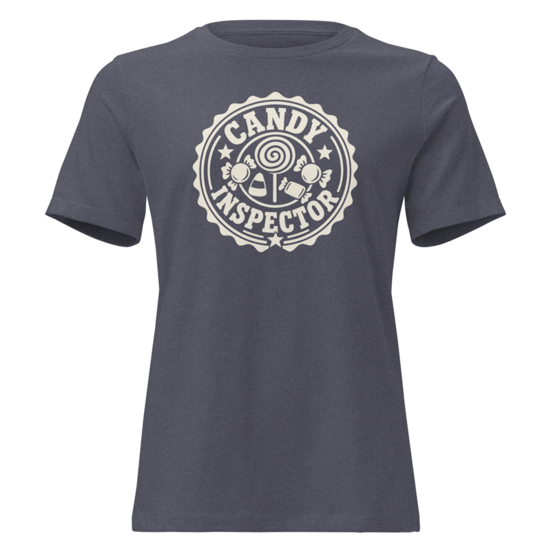 Candy Inspector Halloween tee in Heather Navy - Mama Said So Tees