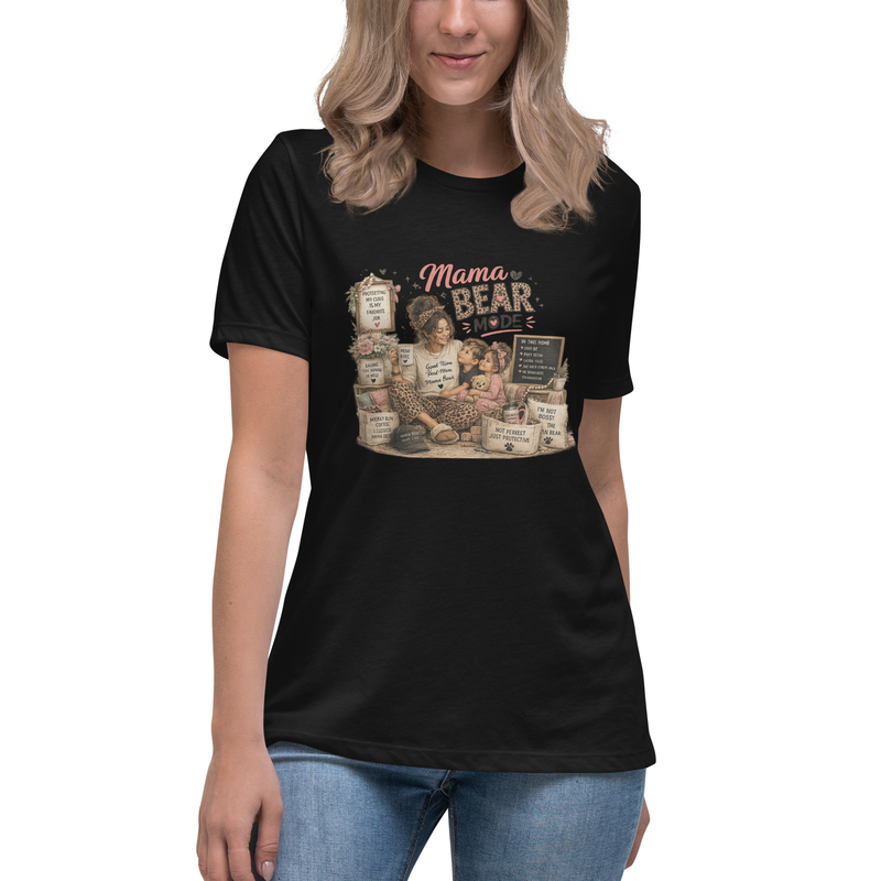 Mama Bear Mode: Activated — Women's Tee in Black - Mama Said So Tees