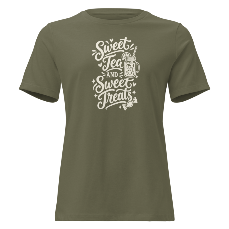 Sweet Tea and Sweet Treats Halloween tee in Military Green - Mama Said So Tees