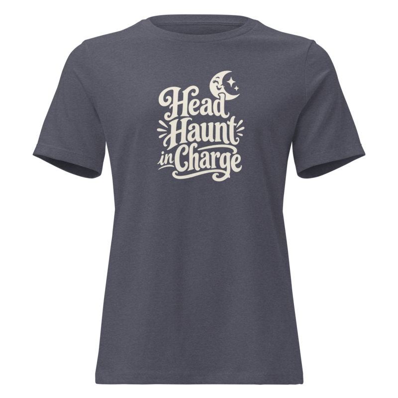 Head Haunt in Charge Halloween tee in Heather Navy - Mama Said So Tees