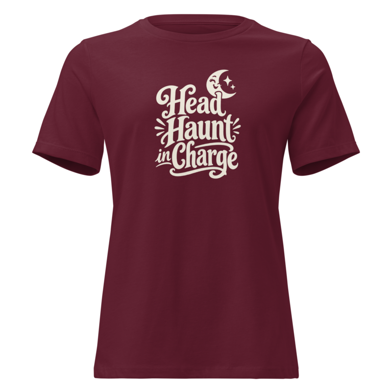 Head Haunt in Charge Halloween tee in Maroon - Mama Said So Tees