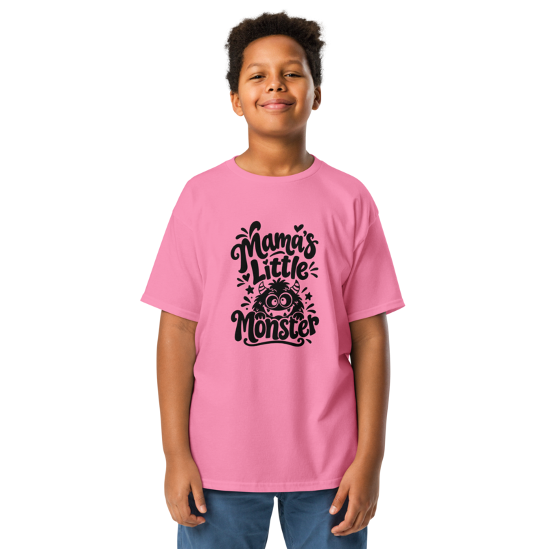 Mama's Little Monster Halloween tee in Azalea - Mama Said So Tees
