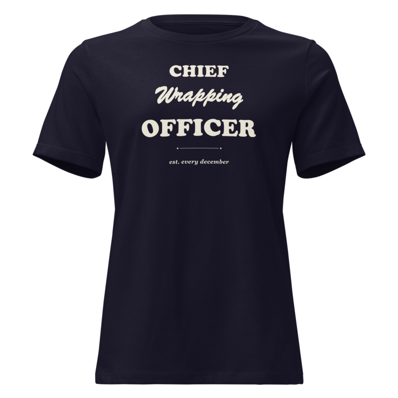 Chief Wrapping Officer Christmas tee in Navy - Mama Said So Tees