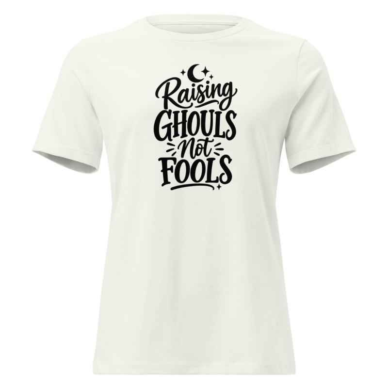 Raising Ghouls Not Fools Halloween tee in Vintage White - Mama Said So Tees