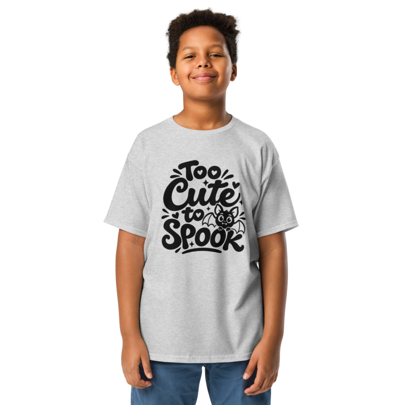Too Cute to Spook Halloween tee in Sport Grey - Mama Said So Tees
