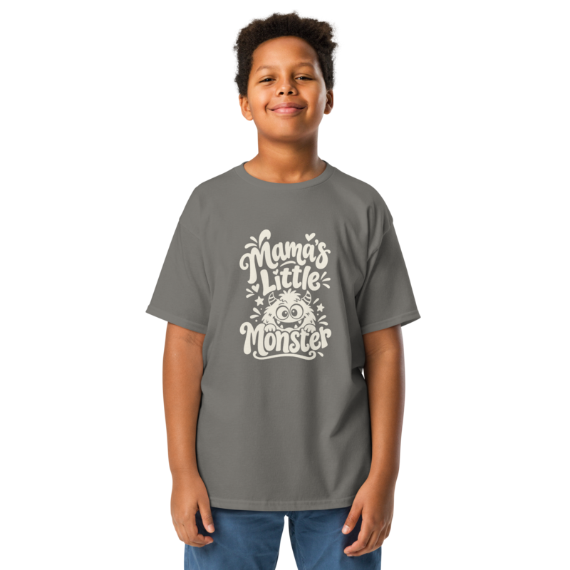 Mama's Little Monster Halloween tee in Charcoal - Mama Said So Tees