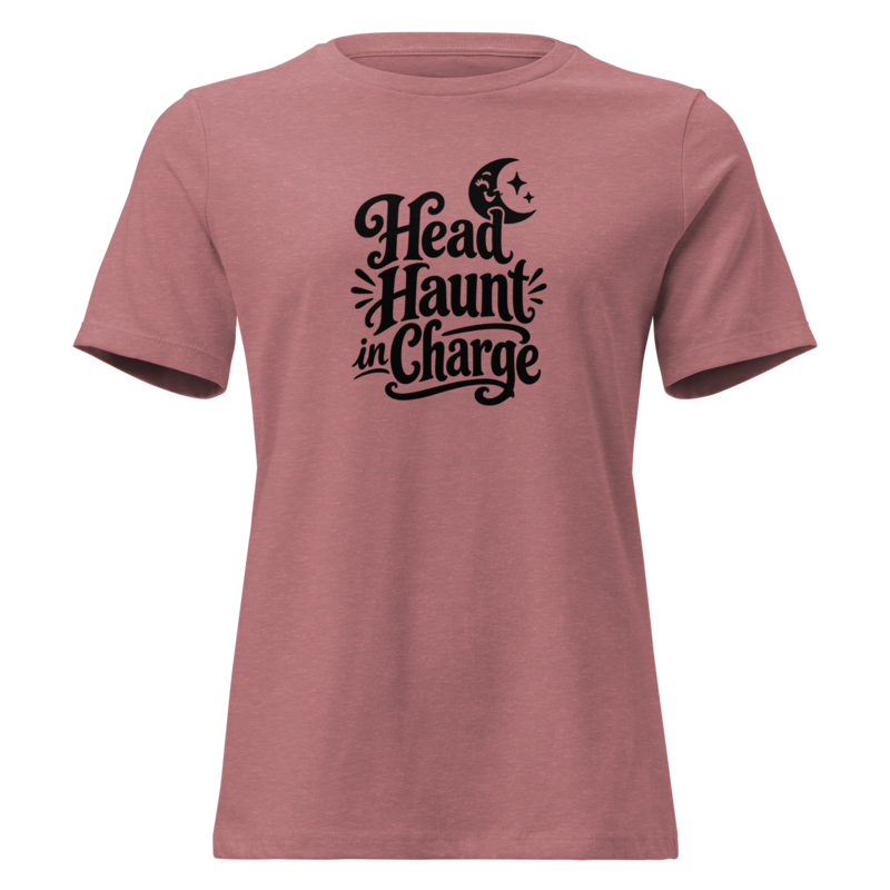 Head Haunt in Charge Halloween tee in Heather Mauve - Mama Said So Tees