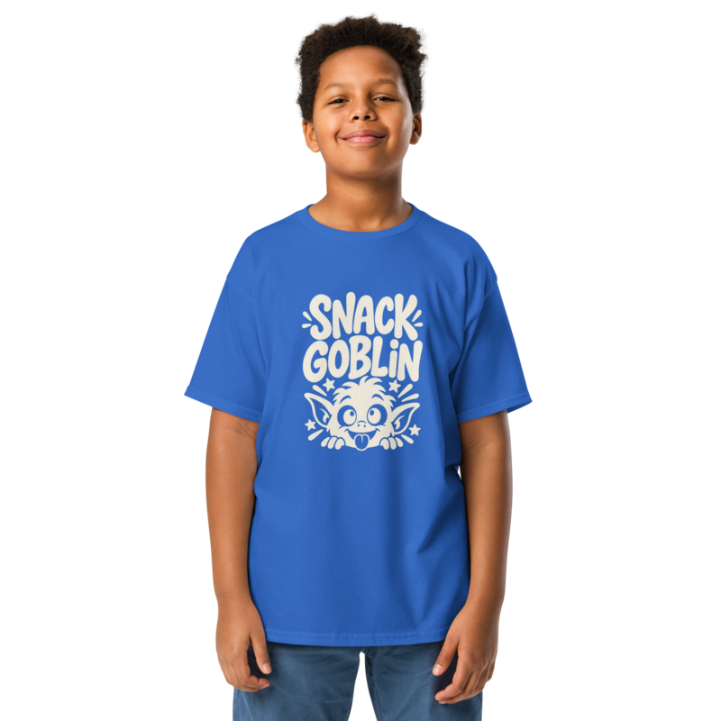 Snack Goblin Halloween tee in Royal - Mama Said So Tees
